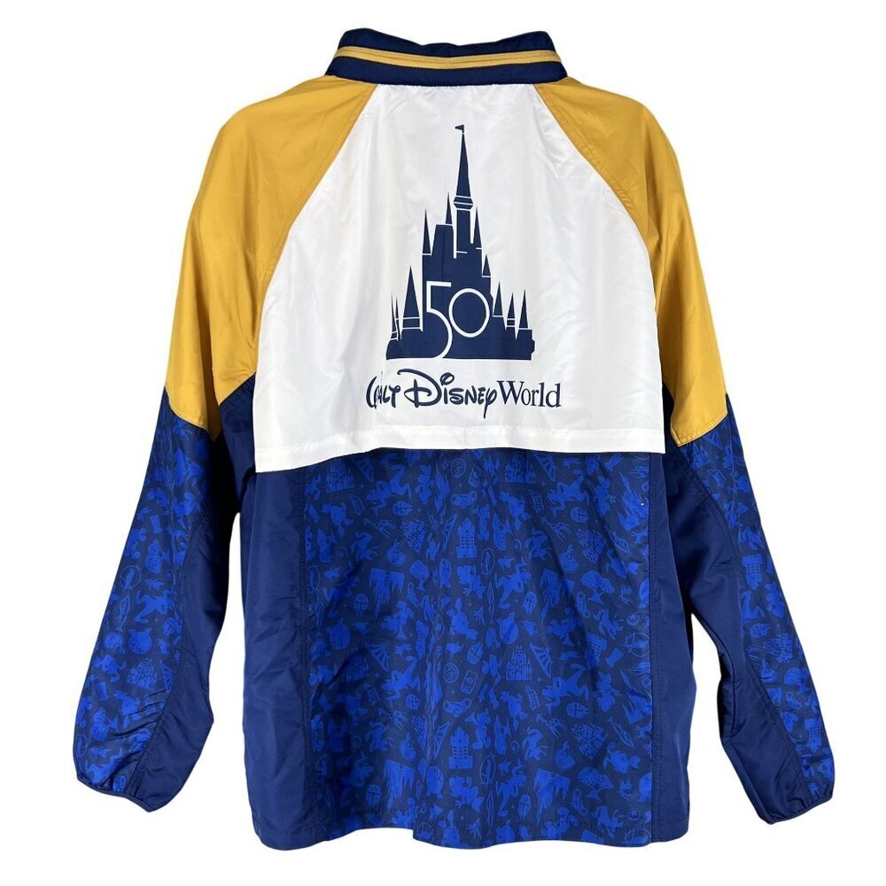Walt Disney World 50th Anniversary Castle Windbreaker NEW Jacket 2XL Zip Hood